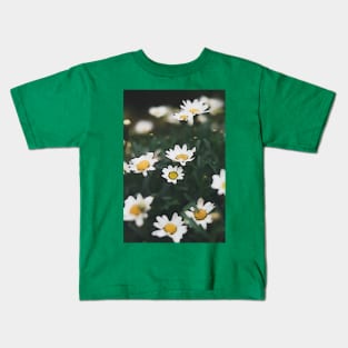 White and Yellow Flowers Kids T-Shirt